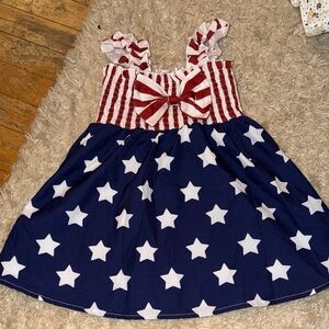 Patriotic Stars and Stripes Kids Dress